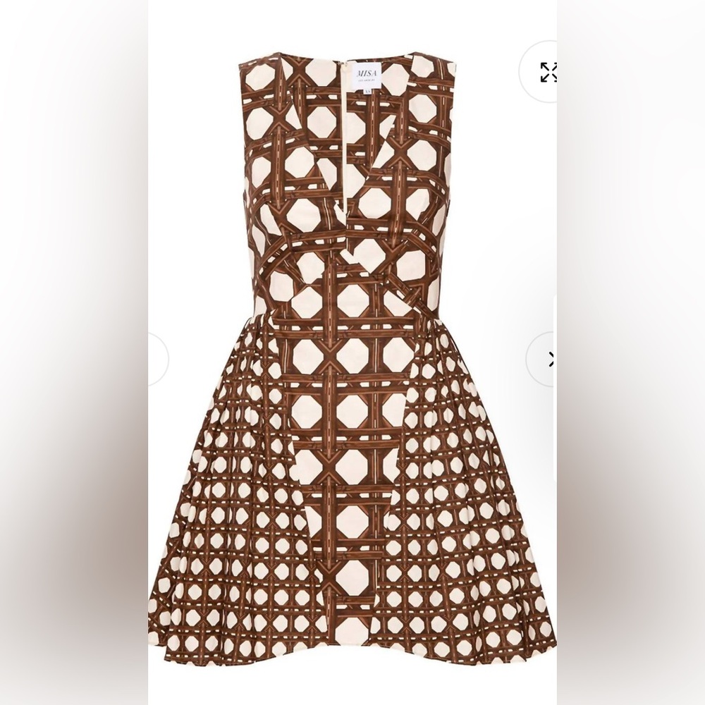 Misa Los Angeles Brown Cutout Mini Dress